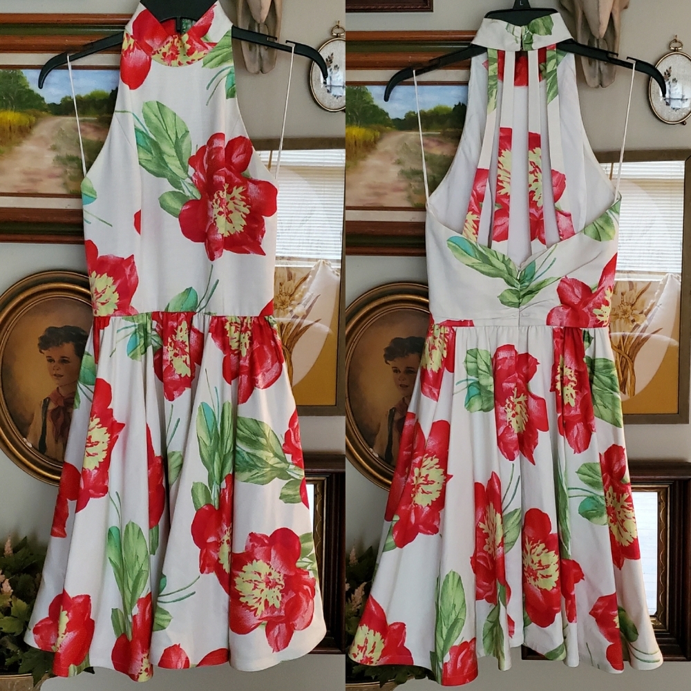 **SOLD** Bill Blass Evening Halter Skater Dress Size 4